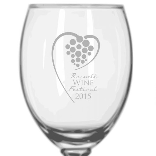 Wine glass design with the title 'Etched wine glass'