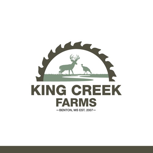 Farmer logo with the title 'King Creek Farms Logo Contest'