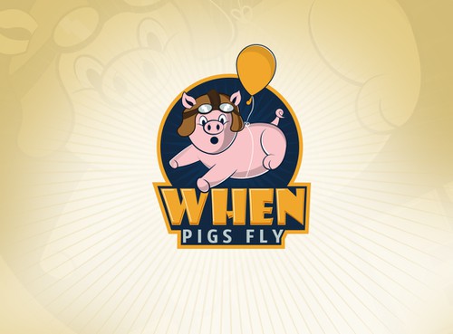 Flying design with the title 'Create the next logo for When Pigs Fly'