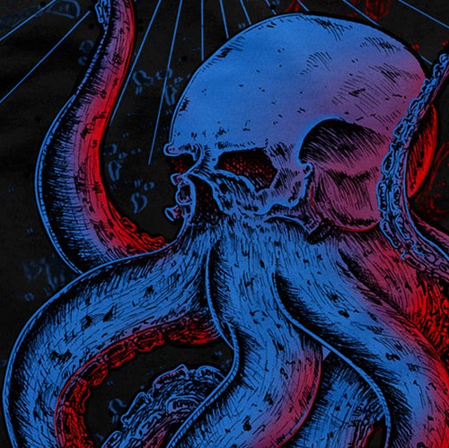 Octopus t-shirt with the title 'the Concept Artwork for Band T-shirt'