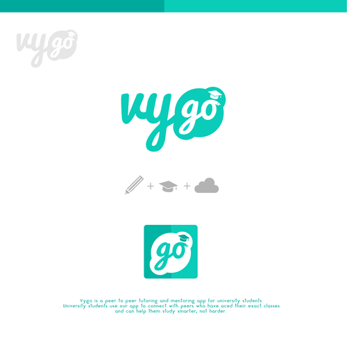 Graduation cap design with the title 'APP Logo Design'