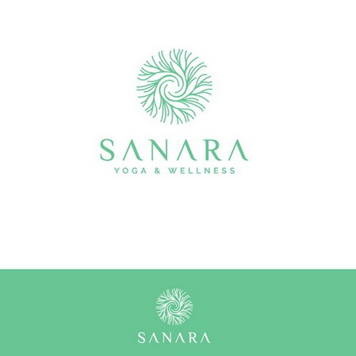 Abstract tree logo with the title 'Logo for a yoga/wellness center'
