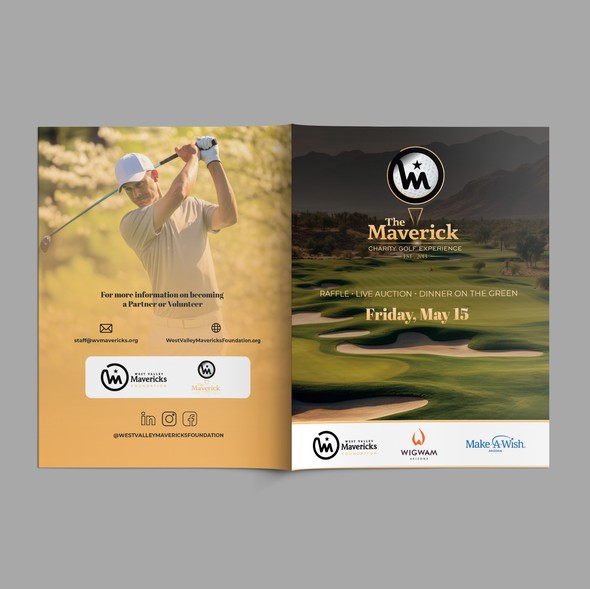 Community design with the title 'Maverick Golf Booklet Design'
