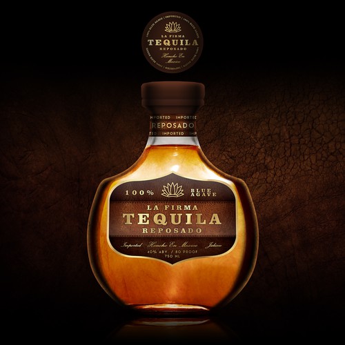 Tequila label with the title 'La Firma Tequila'