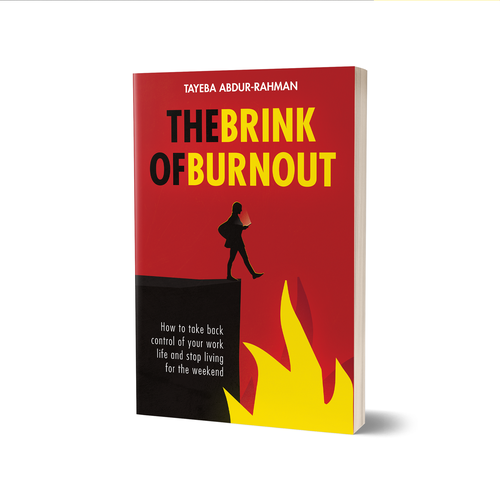 Work design with the title 'The Brink Of Burnout Book Cover'