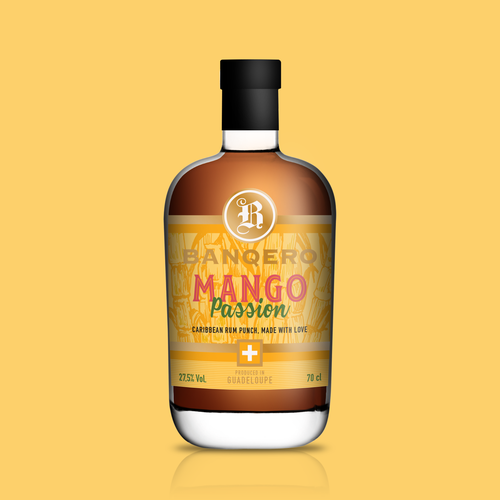 Liquor label with the title 'Design Rum'