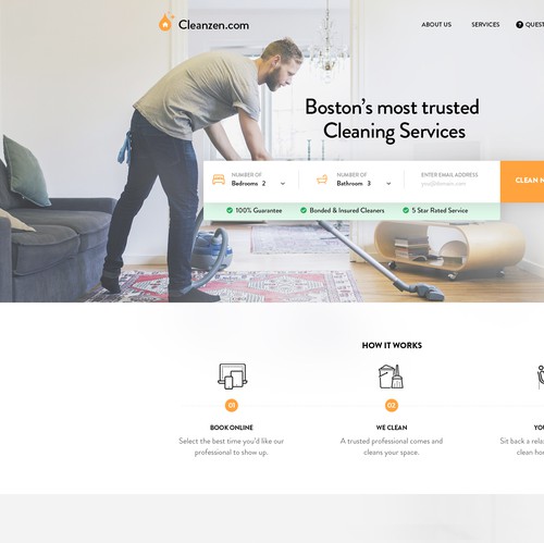 Service website with the title 'House cleaning'