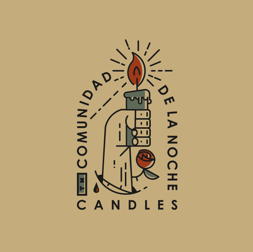 Spanish logo with the title 'Vintage Candle Company Logo Concept'