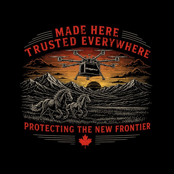 Political t-shirt with the title 'Draganfly Calgary Stampede T-Shirt Design'