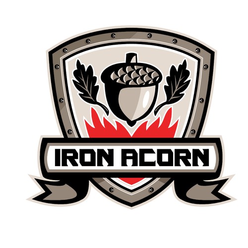 Flaming logo with the title 'Iron Acorn'
