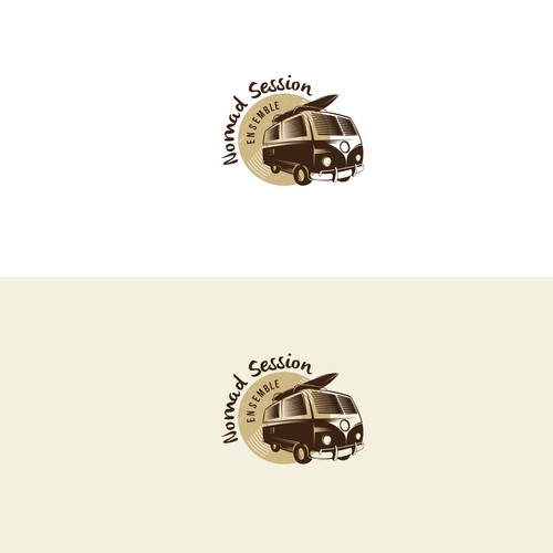 Earthy logo with the title 'Logo for "Nomad Session" Musical Ensemble'