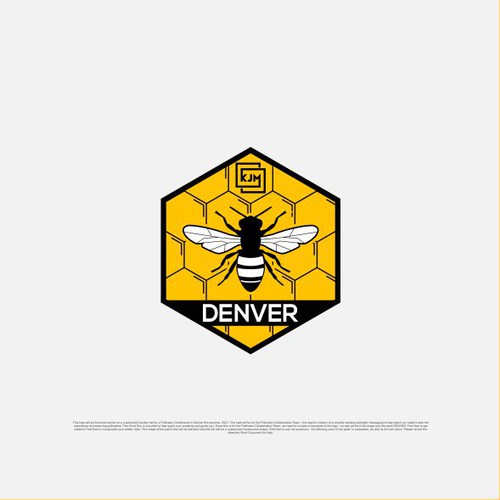 Honeybee design with the title 'Creative logo with Hexagonal Bee Concepts'