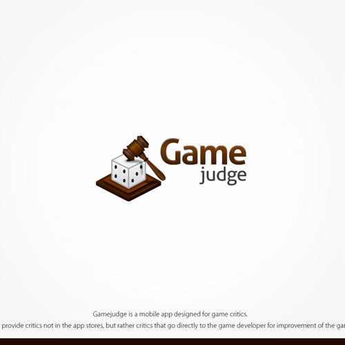 Dice design with the title 'GameJudge'
