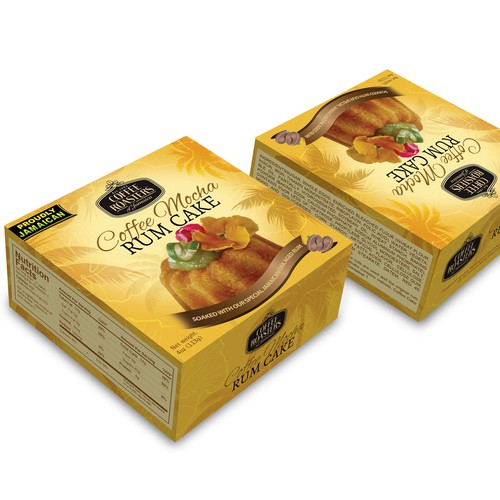 Pastry design with the title 'Create 2 Awesome Jamaican Cake Box Designs'