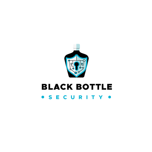 Bottle brand with the title 'Logo for techie cyber security'