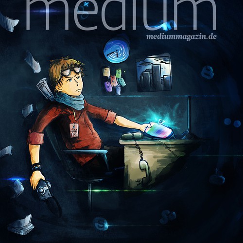 Desk design with the title 'Into The Future'