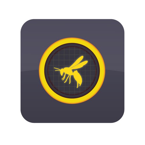 Wasp design with the title 'iOS App Icon for SWARM - Used by S.W.A.T. Teams'