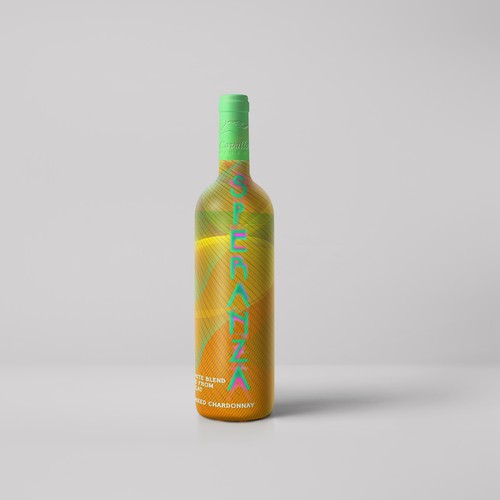 Different design with the title 'White wine label'