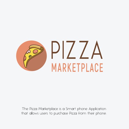 Pizza logo with the title 'Logo for Pizza Marketplace App'