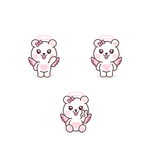 Pink artwork with the title 'Angel Bear '