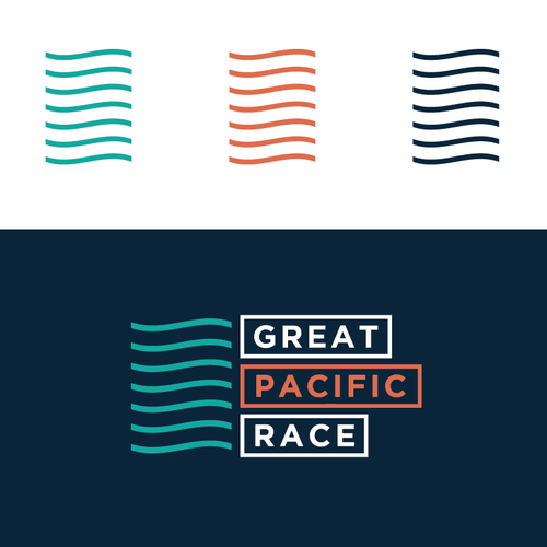 Paddle board logo with the title 'The Great Pacific Race'