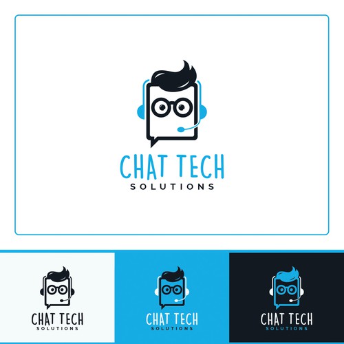 Headset design with the title 'Chat Tech Solutions'