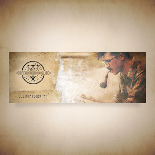 Nerd design with the title 'Facebook cover for Nerdy Cigar Site'