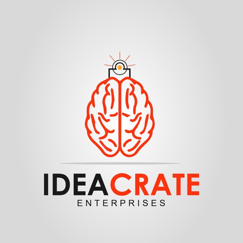 Bulb brand with the title 'Ideacrate logo'