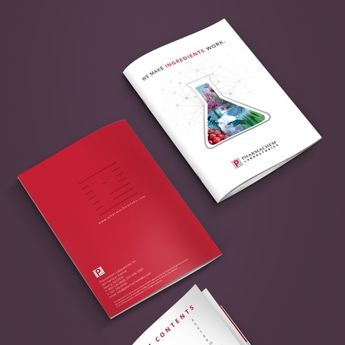 Lab design with the title 'Pharmachem Brochure'