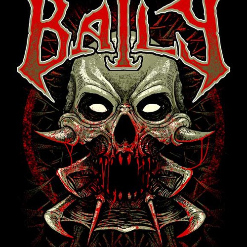 Metal design with the title 'Design a HEAVY METAL t-shirt that's loud, obnoxious, evil and bloody'