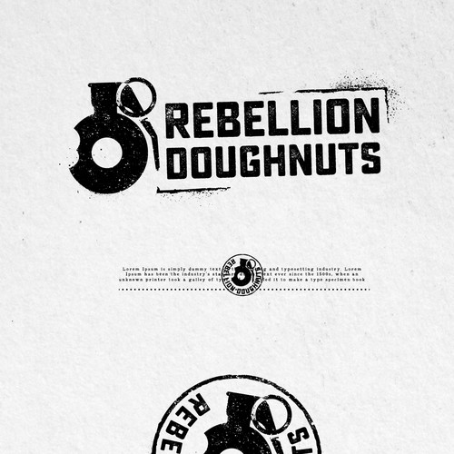 Food truck design with the title 'UNUSED PROPOSAL FOR REBELLION DOUGHNUTS'