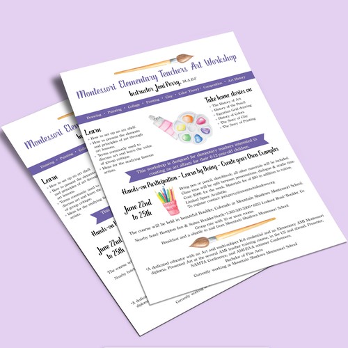 Workshop design with the title 'Art Workshop Flyer'