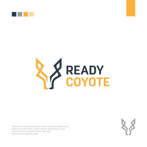 Coyote design with the title 'Modern logo design of coyote'