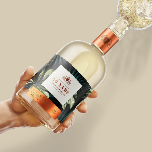 Gin label with the title 'The label for luxury bottle of GIN'