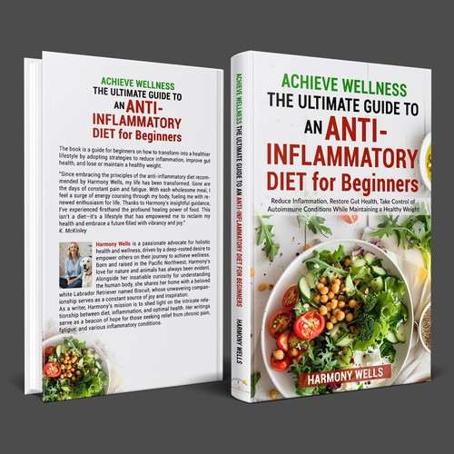 Unique book cover with the title 'Achieve Wellness: The ultimate guide to an Anti-Inflammatory Diet for beginners'