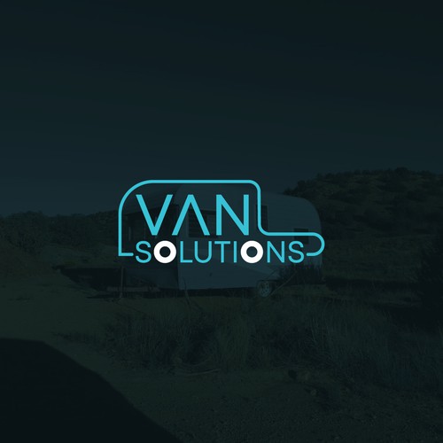 Camper or caravan logo with the title 'Caravan Rental Logo'