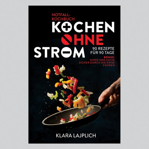 Cookbook design with the title ''Kochen Ohne Strom' Book Cover'
