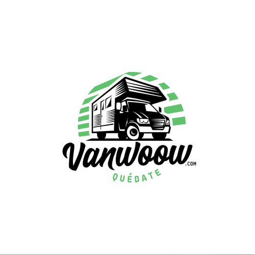 Caravan design with the title 'Logo proposal for Van Wood'