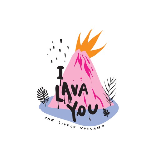 Tropical t-shirt with the title 'Artwork For Lil Volcano'