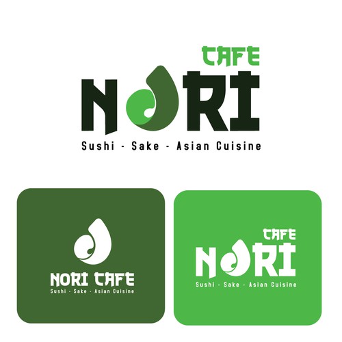 Sushi bar design with the title 'NORI CAFE'