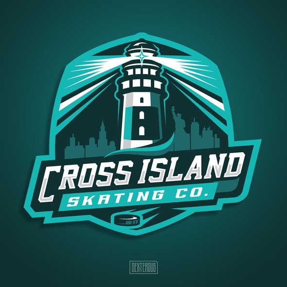 Skating logo with the title 'Logo for Cross Island Skating Co.'