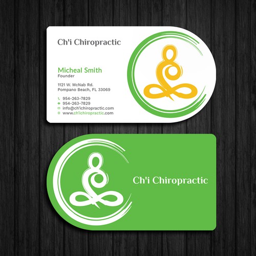 Die cut design with the title 'Die-Cut Business Card'