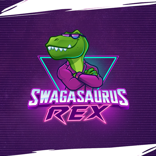 Retro brand with the title 'Swagasaurus Logo & Mascot'