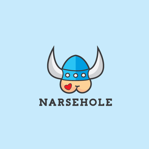 Helmet logo with the title 'Bold, witty and playful viking logo'
