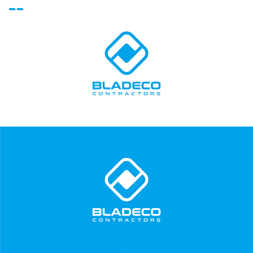 Ambigram logo with the title 'Bladeco Contractors'