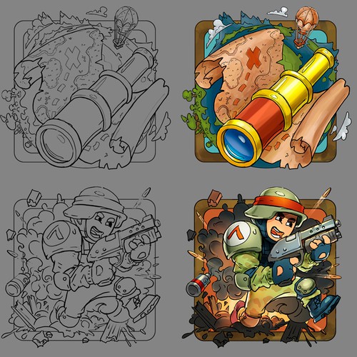 Action design with the title 'Game genre icons'