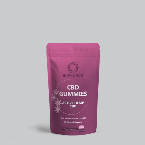 Gummy packaging with the title 'Design Asia hemp based -personal care & food package'