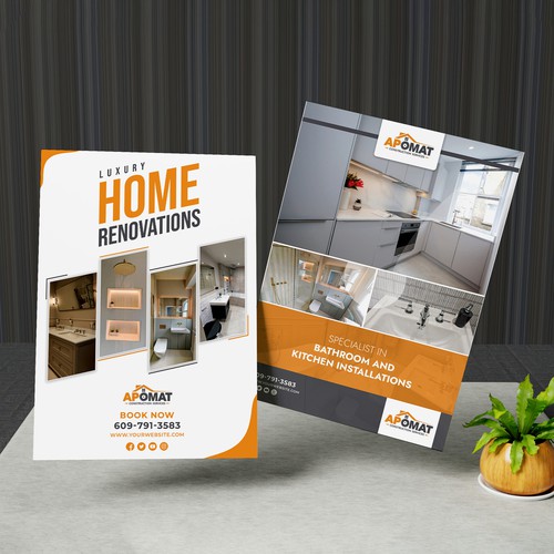 Flayer design with the title 'Apomat Construction Ltd.'