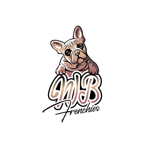 Puppy logo with the title 'Logo concept for WB Frenchies'