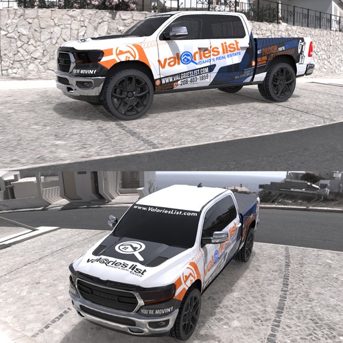 Ram design with the title 'Car wrap - Valorie real estate'